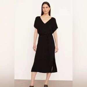 Vince double v-neck popover dress size XS color black.  Like new